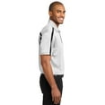 thumbnail image 3 of Port Authority Silk Touch Performance Colorblock Stripe Polo-4XL (White/ Black), 3 of 6