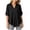 Black, variant on Vivianyo HD Women's Lace Detail Roll Tab Sleeve Blouse, V-Neck Casual Shirt for Women, Women's Beige, Sizes S-4XL