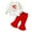 Red, variant on Flying Sun Baby Girls Christmas Outfit Red Flared Pants Suit Long Sleeve Christmas Set
