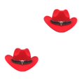 thumbnail image 3 of Decodeary Western Outback Cowboy Hat Channel Inner Cowboy Classic Hat Large Brim Provides red 2Set, 3 of 6