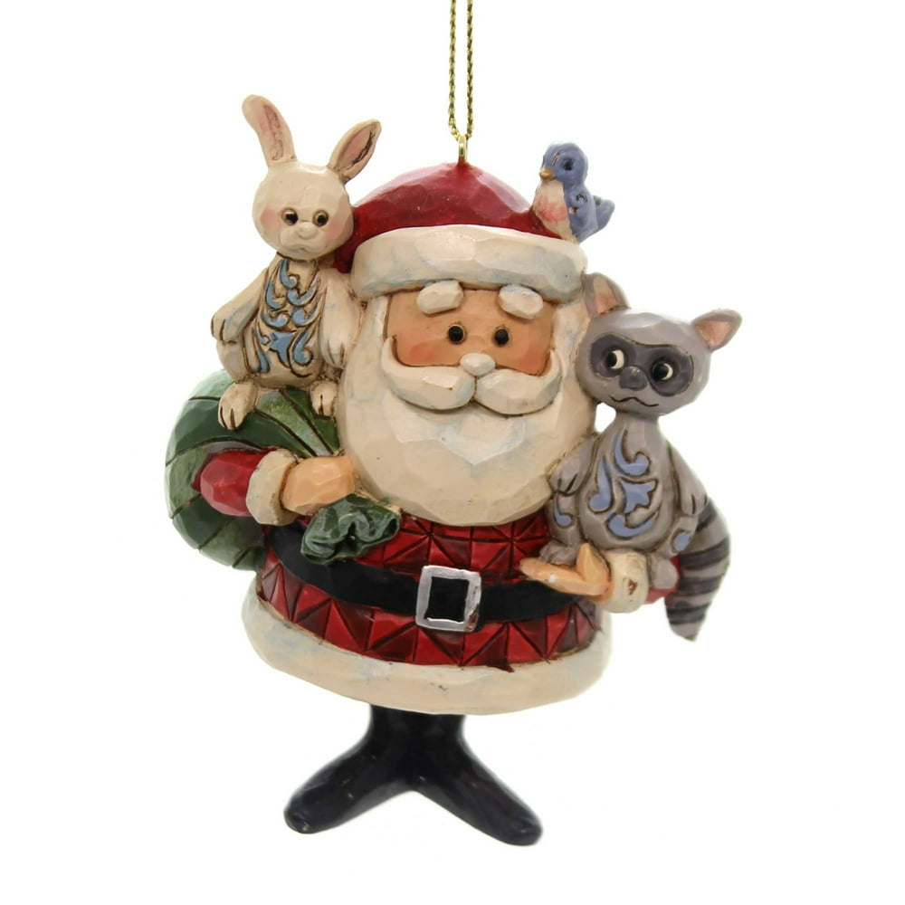 Jim Shore SANTA W/WOODLAND ANIMALS Polyresin Ornament Rudolph 6001598 - Walmart.com - Walmart.com
