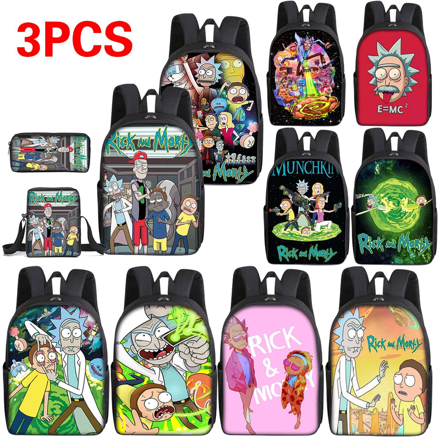 Rick and Morty Backpack  Officially Licensed School Book Bag Adult Swim 