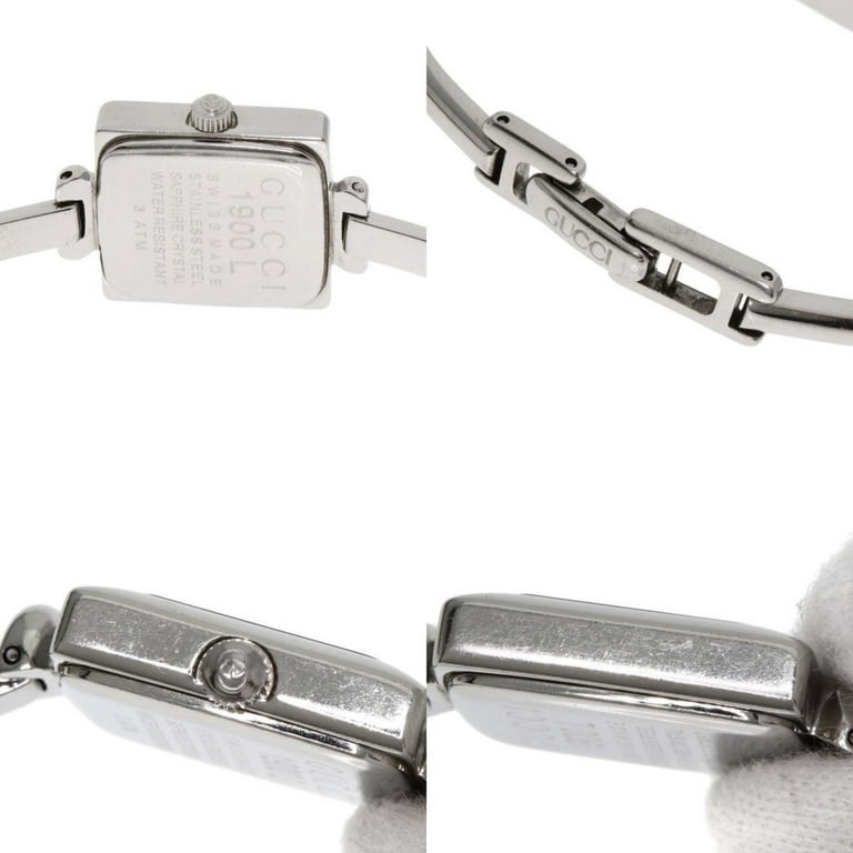 Pre-Owned Gucci 1900L Square Face Bangle Watch in Stainless Steel