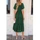 thumbnail image 2 of Vestido midi PRETTYGARDEN para mujer, verano 2025, floral, verde oscuro, 2 of 7