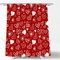 thumbnail image 2 of Valentine''s Day Shower Curtain Red White Heart Sweet Love Romantic Couple Abstract Lovely Modern Wedding Marriage Fabric Bath Curtain with Hooks, 2 of 4