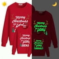 thumbnail image 1 of Camisetas de Navidad a juego para la familia, sudadera luminosa brillante con cuernos de árbol de Navidad, 1 of 4