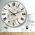 thumbnail image 2 of DesignArt Indigold Grey Peonies II Large Wall Clock, 2 of 2