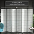 thumbnail image 5 of Red Lantern 6 ft. Tall Window Pane Shoji Screen - Grey - 6 Panels, 5 of 7