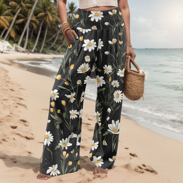 WILLBEST Pantalones Casuales para Mujer, Diseño Recortado Elegante con Bolsillos para Un Verano Sin Esfuerzo, Cómodos y Versátiles, Una Adición a Tu Guardarropa. Mediana