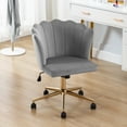 thumbnail image 2 of Duhome Home Office Chair Task Chair Velvet Swivel Gray 1 Pcs, 2 of 7