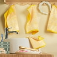 thumbnail image 3 of TOWN & COUNTRY PLAY 4-Piece Striped Reversible Terry Brights Washcloth Set, 13"x13", 100% BCI Cotton, Plush & Absorbent 550GSM, Sunshine Yellow, 3 of 8