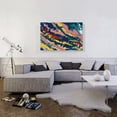 thumbnail image 2 of ARTCANVAS Yellow Red Pink Scrapes Modern Rectangle Canvas Art Print - Size: 40" x 26" (0.75" Deep), 2 of 9