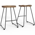 thumbnail image 1 of Simpli Home Amberly 24" Rustic Metal Saddle Counter Stool in Natural (Set of 2), 1 of 7