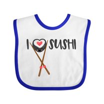 Inktastic Kawaii I Love Sushi Boys or Girls Baby Bib