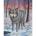 thumbnail image 2 of Wavra, Robert 26x32 Black Ornate Wood Framed with Double Matting Museum Art Print Titled - Lone Wolf, 2 of 4