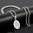 thumbnail image 5 of APSVO Silver Saint St Michael Necklaces for Men Boys Stainless Steel Medal Pendant Chain Christian Religious Catholic Birthday Valentines Day Jewelry Gifts Teen Him Husband Dad Adults Kids Age Ideas, 5 of 5