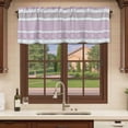 thumbnail image 6 of 2 Pack Valances for Window, Farm Fruits Short Curtains for Kitchen Bedroom Living Room, Watermelon Lemons Peach Pink Grey Striped Rod Pocket Small Window Treatment Valance Drapes 42 x 18 Inch, 6 of 8