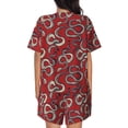 thumbnail image 3 of Naloa Snake Women's Short-Sleeved Pajama Set, Loungewear, Summer pajamas, Breathable Cozy - Small, 3 of 9