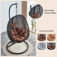 thumbnail image 6 of SUDICA Outdoor Hanging Rattan Egg Chair with Stand, Black Wicker Swing Chair with Cushion for Balcony or Garden, 6 of 10