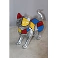 thumbnail image 4 of Nifao Geometric Themed Standing Cat colorful Resin Statue – Home Decor Sculpture, 12"L x 4"W x 9"H, 4 of 12