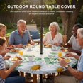 thumbnail image 3 of Round Outdoor Tablecloth with Umbrella Hole and Zipper, Spring Floral Daisy Tablecloth with Elastic Waterproof, Eucalyptus Leaves Watercolor Botanical Patio Table Covers for 36" - 44" Pool Tables, 3 of 9