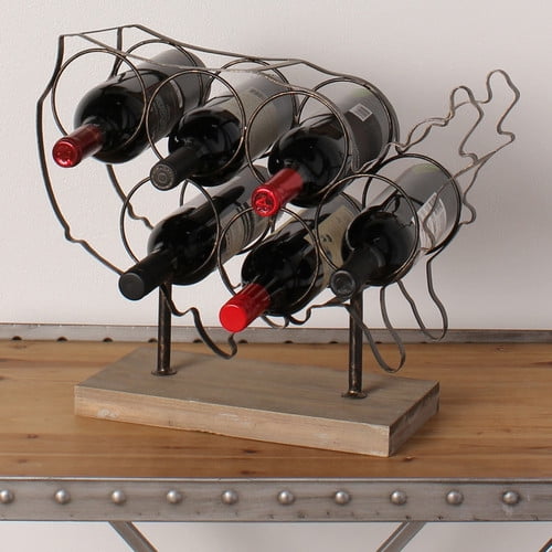 Kate And Laurel America 6 Bottle Tabletop Wine Bottle Rack Walmart Com Walmart Com