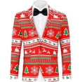 thumbnail image 6 of Men's Christmas Blazer Jacket Xmas Funny Ugly Casual One Button Holiday Suit, Christmas Red, L, 6 of 6