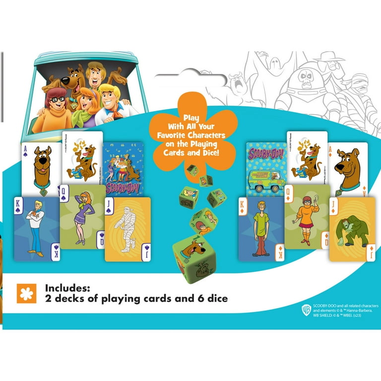 MasterPieces Scooby-Doo 2-Pack Playing Cards & Dice Set for Kids