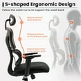 thumbnail image 2 of COOLHUT Ergonomic Office Chair, 360° Swivel High Back Home Desk Chair, 3D Adjustable Armrest & Headrest, Seat Height Adjustable Computer Chair with Lumbar Support, Home Gaming Chair, 2 of 10