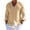 Khaki, variant on Men's Tops Long Sleeve New Style Shirt Cotton Linen Cool Solid Color Loose Lapel Casual Beach Style Cardigan Spring And Summer Men's Casual Linen Shirt
