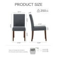 thumbnail image 4 of EOP Modern Upholstered Parsons Dining Chairs Set of 6, Line Fabric Farmhouse Kitchen Chairs, High-Back Dining Side Chairs with Solid Wood Legs for Dinner, Restaurant, Dark Gray, 4 of 7