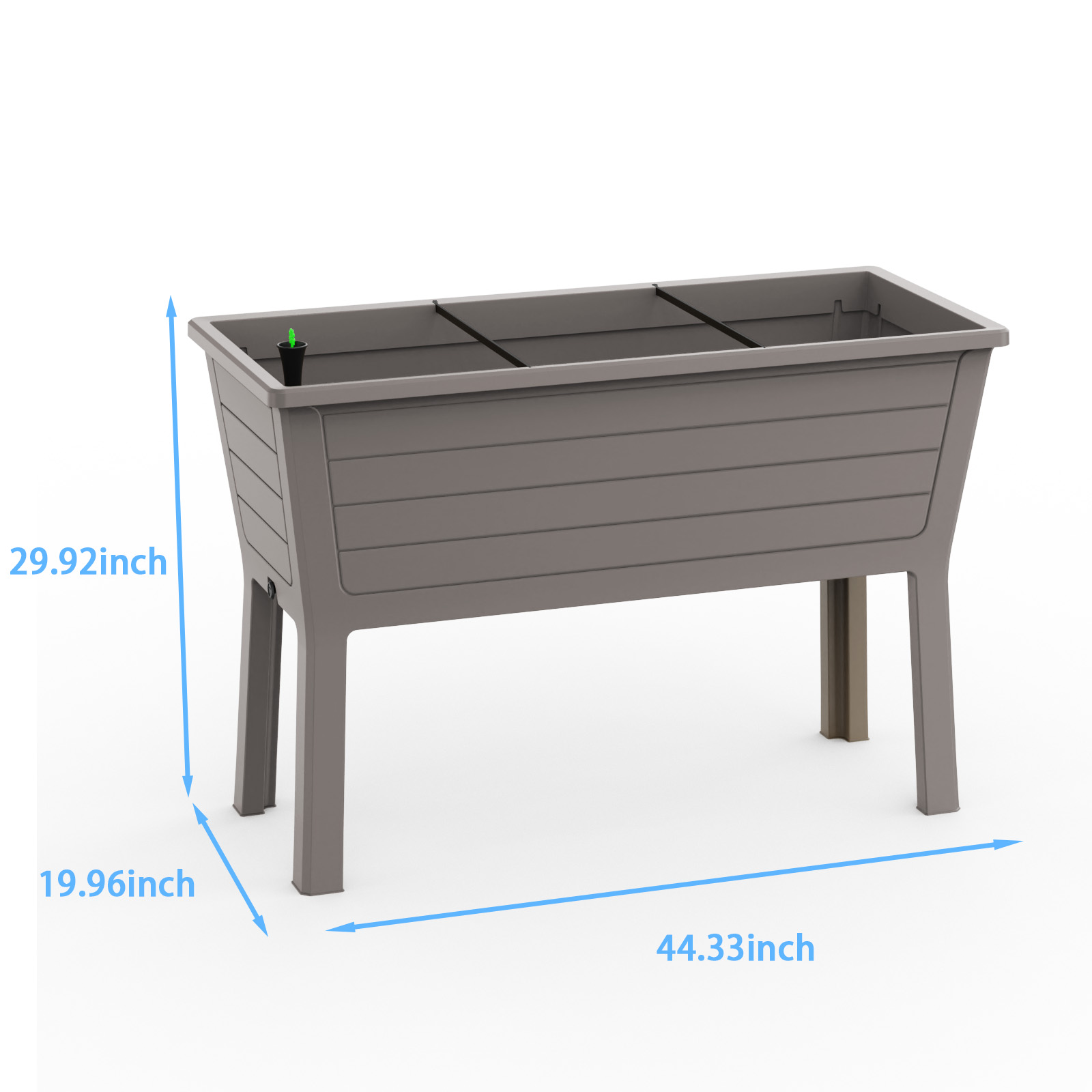 MAYEERTY Raised Garden Bed with Built-In Water Storage, UV-Resistant Planter Box for Patio Balcony Vegetable Flower Garden