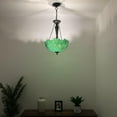 thumbnail image 3 of Tiffany Pendant Lighting Ceiling Light Green Leaves Stained Glass LED Bulbs Included for Dining Room Living Room Bedroom16"W*16"D*60"H, 3 of 8