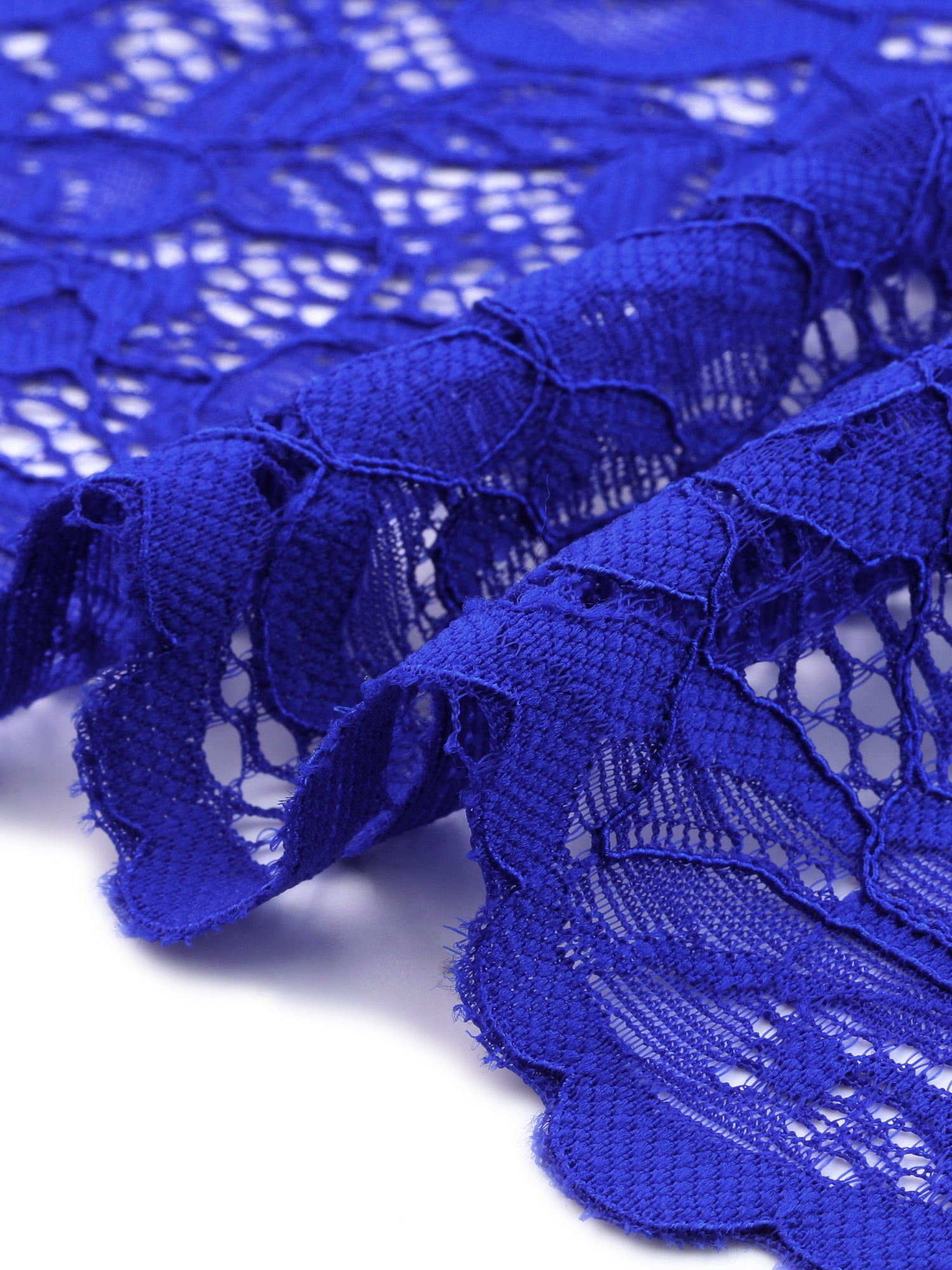 DARING DIVA Plus Size Bolero Short Sleeve Lace Shrug Cardigan 2X Royal Blue