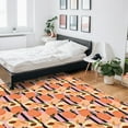 thumbnail image 6 of Area Rug 4'x6' Spring Watercolor Peach Pink Black Stripes Washable Area Rugs Non Shedding Floor Carpet Rubber Backing Non-Slip Indoor Mats for Living Room Bedroom Kitchen, 6 of 8