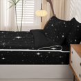 thumbnail image 5 of Manfei Lovely Stars Zipper Twin Comforter Sets with Fitted Sheet and 2 Pillowcases,Kawaii Cartoon Theme Zipper Bedding Set,Black White,Black Reversible,4pcs, 5 of 8