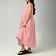 thumbnail image 5 of Elvqul Dresses for Women Elbow-Length Crew Neck Womens Dresses Plus Size Solid Pullover Long Dresses Elegant, 5 of 8