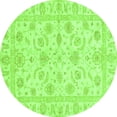 thumbnail image 1 of Ahgly Company Indoor Round Oriental Green Traditional Area Rugs, 5' Round, 1 of 4