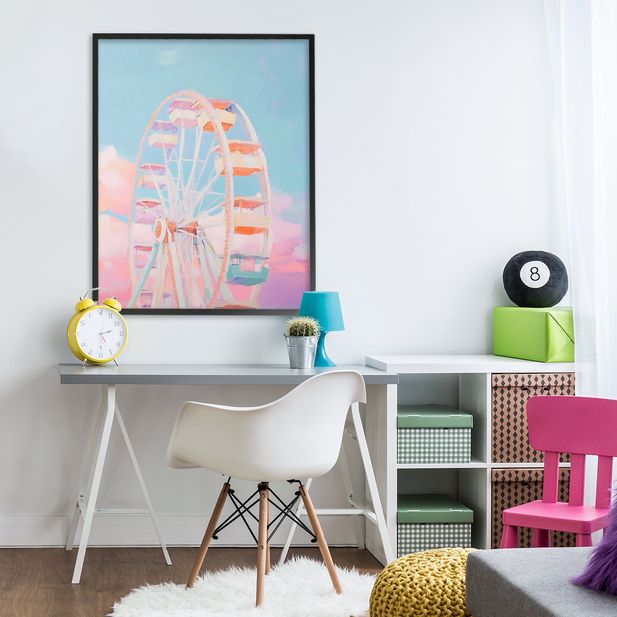 Stupell Industries Ferris Wheel & Cotton Candy Sky Black Framed Giclee Art, design by The Prints Vibe