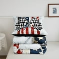 thumbnail image 4 of Racing Car Comforter Set,Vintage American Flag White Marble Graffiti Bedding Set All Season,Extreme Sports Checker Grids Flags Comforter 2 Pcs with 1 Pillowcase,, 4 of 6