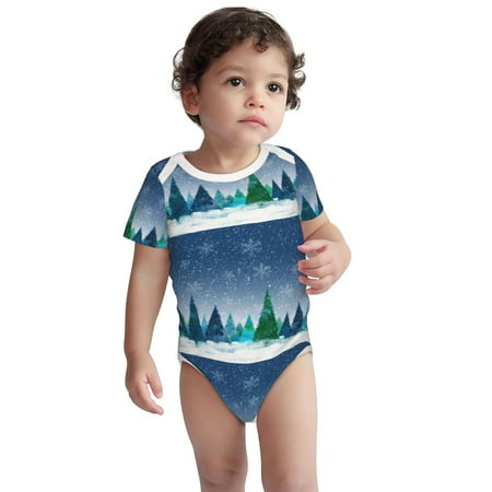 

Yiaed Christmas Trees Print Baby Short-Sleeve Bodysuit Newborn Clothes Baby Clothes Baby Onesies Newborn Onesies-3 Months