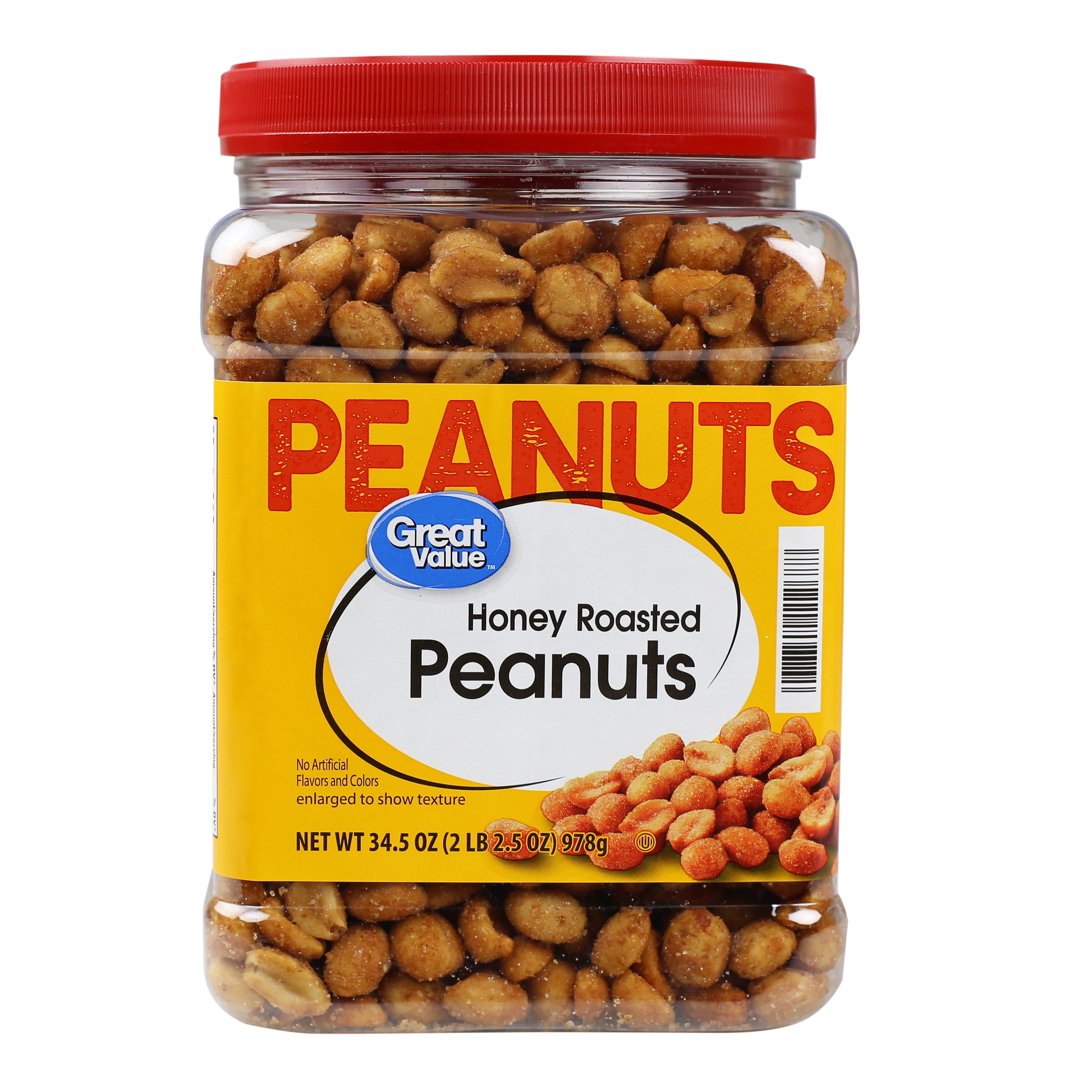 Great Value Honey Roasted Peanuts, 34.5 oz, Jar