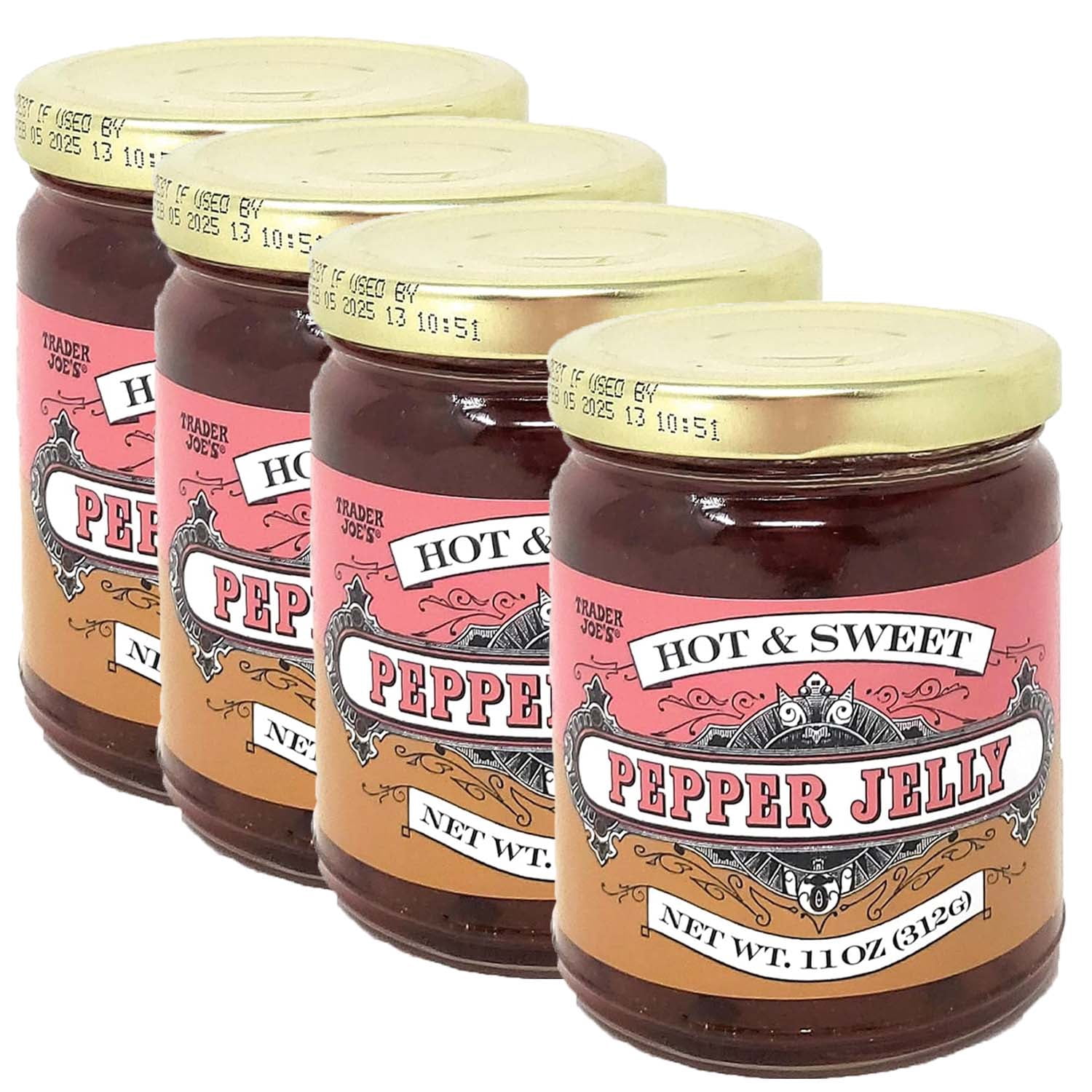 Pack of 3 Trader Joe's Hot & Sweet Pepper Jelly - Flavorful Spread, 11 oz