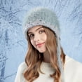 thumbnail image 4 of Diufon Women's Plush Warm Hat Winter Windproof Knitted Wool Hats for Ladies Fleece Lined Outdoor Ski Cap, 4 of 7