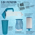 thumbnail image 4 of U.S. Pool Supply Pool Leaf Canister - XL Heavy Duty Inline Pool Leaf Catcher, 3-in-1 Filtration (3 Filters, Basket, Mesh Bag & Micro-Cartridge) - Fits 1.5" Hoses, Inground Vacuum Cleaner, 4 of 6