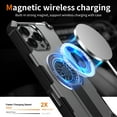 thumbnail image 4 of Strong Magnetic for iPhone 12 Pro Max Case with Hidden Stand, Compatible with Mag-Safe, Military Grade Drop Protection, Built-in Kickstand for iPhone 12 Pro Max Heavy Duty Shockproof Cover, Silver, 4 of 7