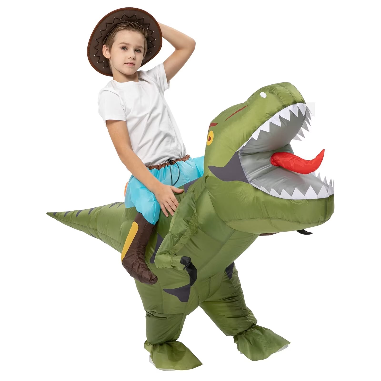 Juiluna Halloween Inflatable Dinosaur Costume for Kids, Ride on
