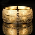 thumbnail image 4 of Ancient Seal Script Pattern Stainless Steel Ring for Men - Vintage Personalized Jewelry, Ideal Gift for Boyfriend on Special Occasions,【silvery】,10, 4 of 8