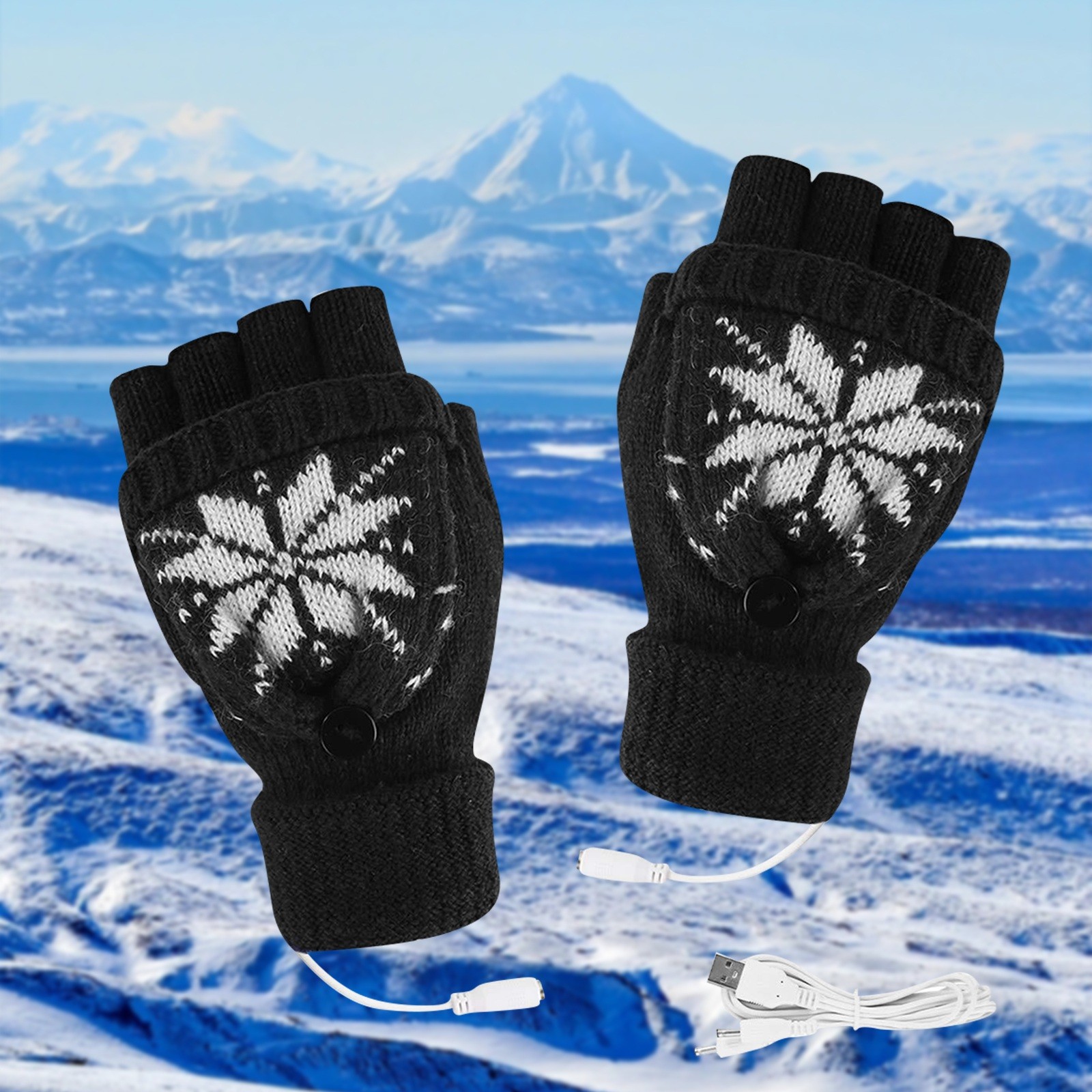 USB Rechargeable Heated Gloves - Nylon Hand Warmers with Adjustable Temperature for Winter, Outdoor Sports & Cold Weather