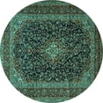 thumbnail image 1 of Ahgly Company Machine Washable Indoor Round Persian Turquoise Blue Traditional Area Rugs, 8' Round, 1 of 4